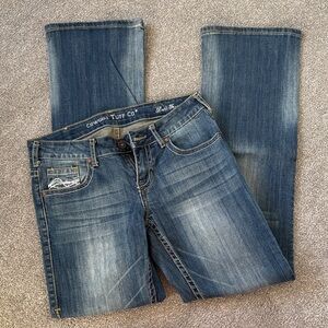 Cowgirl Tuff Women's Blue Faded Bootcut Jeans